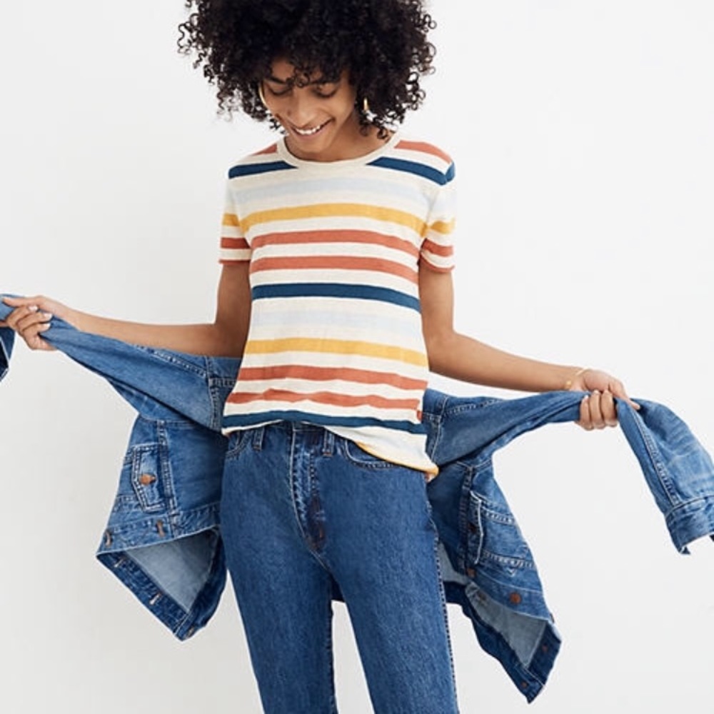 DONATING Striped Madewell tee